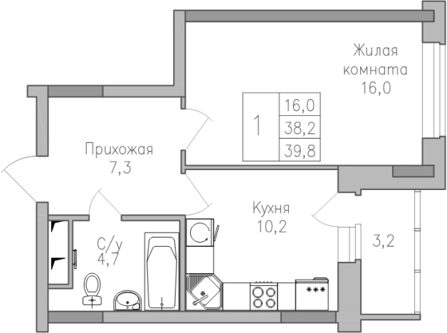 Купить однокомнатную квартиру на улице Романтиков в Воронеже. Вариант № 990316, 0, площадь -  квм, цена 4200000 рублей
