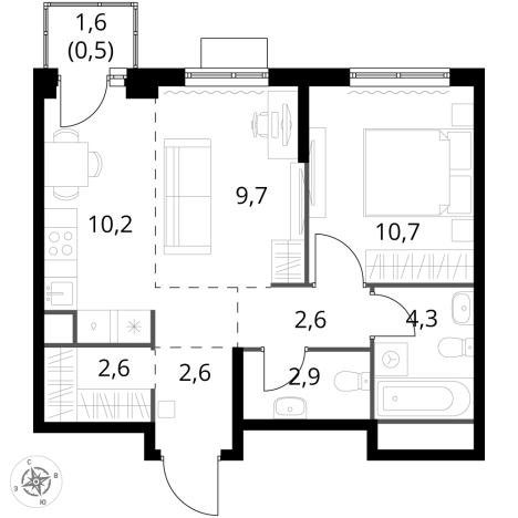 Купить двухкомнатную квартиру в ЖК 1-й Химкинский в Химках. Вариант № 137065, 0, площадь -  квм, цена 12364020 рублей