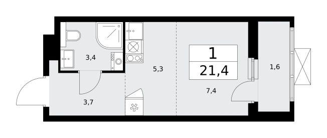 Купить однокомнатную квартиру в новостройках у метро Бунинская аллея в Москве. Вариант № 489261, 0, площадь -  квм, цена 9570508 рублей