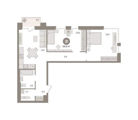 Купить двухкомнатную квартиру в ЖК Квартал Герцена в Москве. Вариант № 8874843, 0, площадь -  квм, цена 21140000 рублей