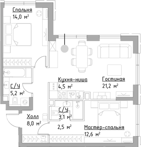 Купить квартиру в ЖК Павелецкая Сити в Москве. Вариант № 134764, 0, площадь - квм, цена 34068276.0000 рублей