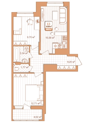 Купить двухкомнатную квартиру на улице Халтурина в Туле. Вариант № 77961, 0, площадь -  квм, цена 5350400 рублей