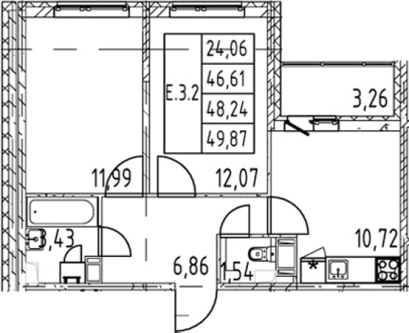 Купить двухкомнатную квартиру в новостройках в ЖК Полис ЛАВрики в Мурине. Вариант № 7267355, 0, площадь -  квм, цена 9055888 рублей