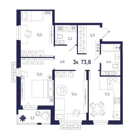 Купить квартиру на вторичке на улице Щербакова в Пензе. Вариант № 10320230, 0, площадь -  квм, цена 8118000 рублей