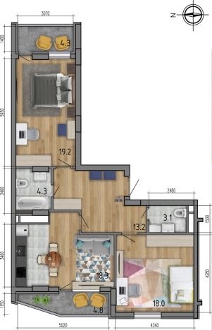 . Вариант № 6232821, 0, площадь - 80.8 квм, цена 8220352 рублей