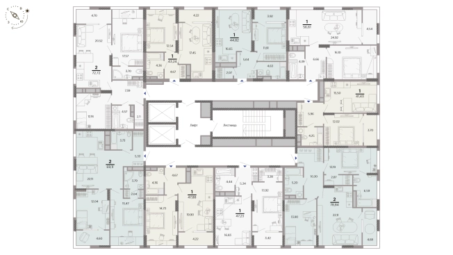 Купить квартиру в новостройках в районе Московский в Рязани. Вариант № 86222, 1, площадь -  квм, цена 10690750 рублей