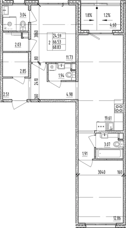 Купить квартиру в новостройках у метро Проспект Ветеранов в Ленинградской области. Вариант № 6854527, 0, площадь -  квм, цена 13977583 рублей
