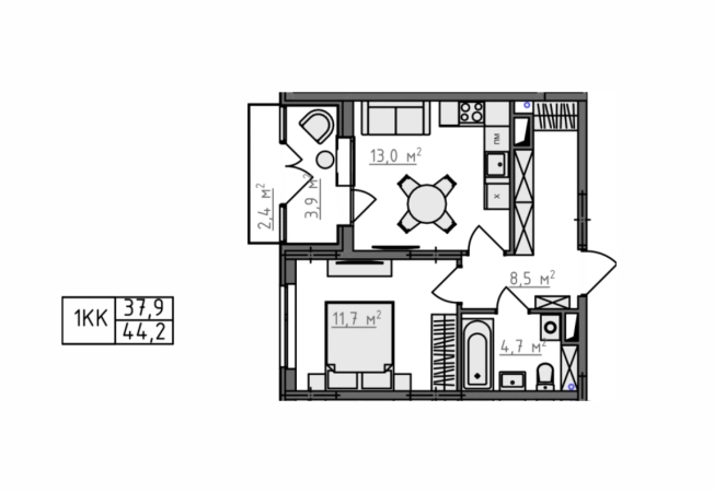 Купить однокомнатную квартиру в новостройках в ЖК Квартал Новаторов в Владимире. Вариант № 130598, 3, площадь -  квм, цена 4300420 рублей