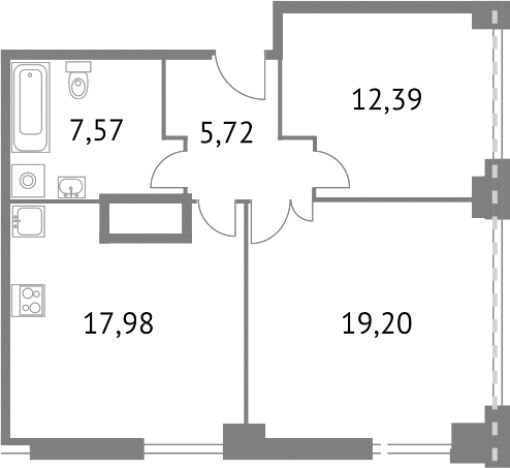 Купить двухкомнатную квартиру на вторичке в ЖК ILOVE в Москве. Вариант № 75964, 0, площадь -  квм, цена 32393500 рублей