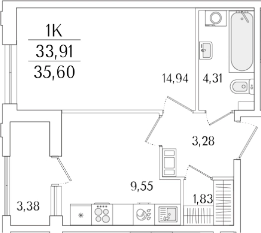 Купить однокомнатную квартиру у метро Бухарестская в Санкт-Петербурге. Вариант № 6258072, 0, площадь -  квм, цена 13680662 рублей