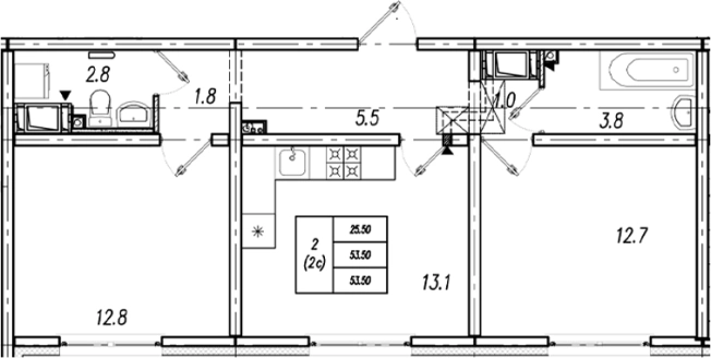 Купить двухкомнатную квартиру в новостройках в ЖК Цветной город в Санкт-Петербурге. Вариант № 9635269, 0, площадь -  квм, цена 8293302 рублей