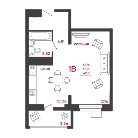 Купить однокомнатную квартиру в ЖК Жилой комплекс "Zenlife" в Пензе. Вариант № 96722, 0, площадь - квм, цена 6316500 рублей
