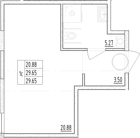 Купить Студию у метро Чёрная речка в Санкт-Петербурге. Вариант № 6209854, 0, площадь -  квм, цена 6850188 рублей