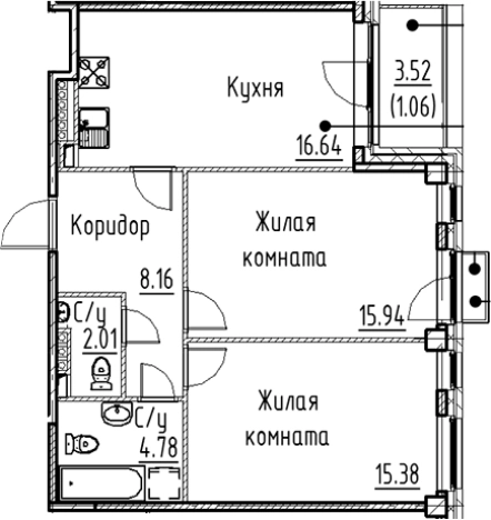 Купить трехкомнатную квартиру в ЖК Кронфорт в Санкт-Петербурге. Вариант № 6830602, 0, площадь -  квм, цена 18296960 рублей