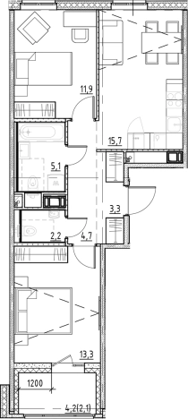 Купить трехкомнатную квартиру в ЖК Янила Forest в Ленинградской области. Вариант № 7838511, 0, площадь -  квм, цена 9007350 рублей