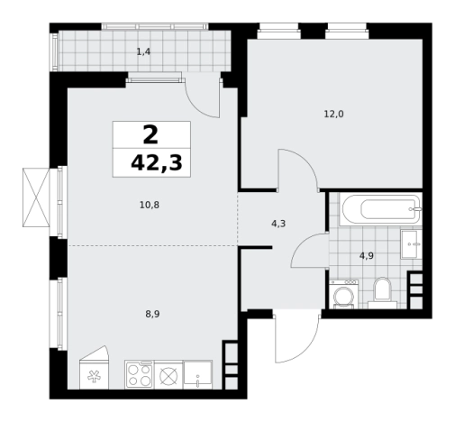 Купить двухкомнатную квартиру в новостройках у метро Улица Горчакова в Москве. Вариант № 116745, 0, площадь -  квм, цена 20158911 рублей