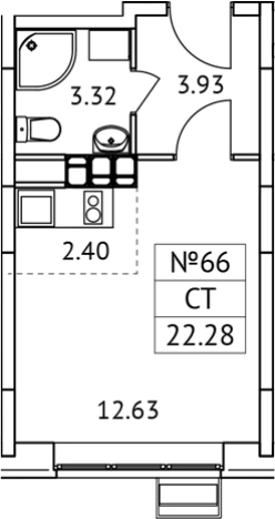 Купить Студию в Микрорайоне Птицефабрика, посёлок городского типа Томилино в Московской области. Вариант № 126678, 0, площадь -  квм, цена 5108094 рублей