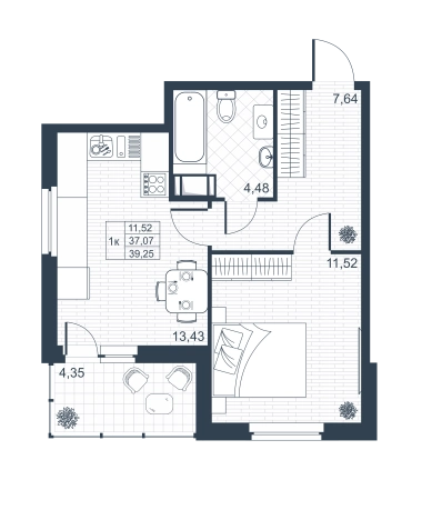 Купить двухкомнатную квартиру в Ленинградской области. Вариант № 4036733, 0, площадь -  квм, цена 5679500 рублей