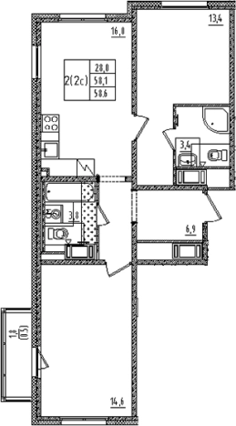 Купить трехкомнатную квартиру в новостройках на улице Товарищеский проспект в Санкт-Петербурге. Вариант № 6608518, 0, площадь -  квм, цена 18155686 рублей