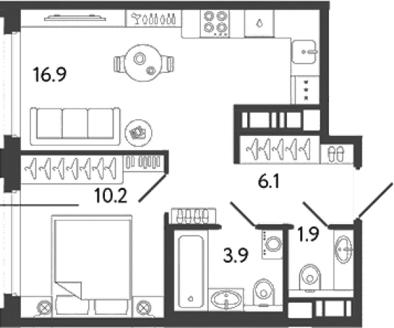 Купить двухкомнатную квартиру у метро Улица Дыбенко в Санкт-Петербурге. Вариант № 6251792, 0, площадь -  квм, цена 12696384 рублей