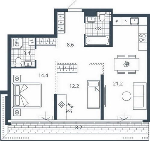 Купить двухкомнатную квартиру в ЖК Жилой комплекс "Scala city" в Пензе. Вариант № 9678458, 0, площадь -  квм, цена 9328500 рублей