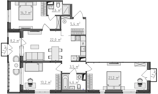 Купить квартиру в ЖК Квартал Новаторов в Владимире. Вариант № 130279, 0, площадь -  квм, цена 10236600 рублей