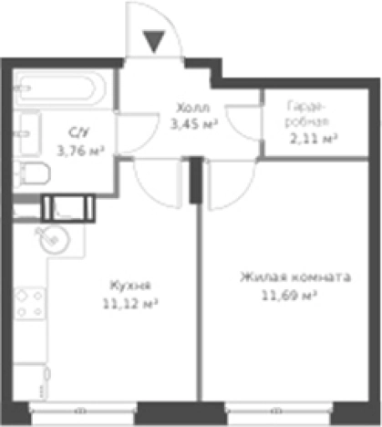 Купить однокомнатную квартиру на вторичке на улице Тихвинская в Сертолове. Вариант № 6057615, 0, площадь -  квм, цена 5184838 рублей