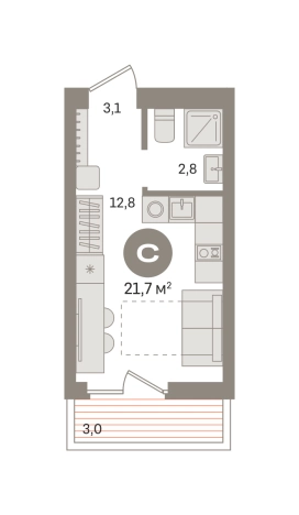 Купить Студию в новостройках у метро Домодедовская в Московской области. Вариант № 8587580, 0, площадь - квм, цена 4990000 рублей