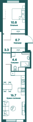 Купить двухкомнатную квартиру в новостройках в Одинцове. Вариант № 140786, 0, площадь -  квм, цена 7294924 рублей
