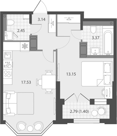 Купить двухкомнатную квартиру в новостройках у метро Елизаровская в Санкт-Петербурге. Вариант № 7851189, 0, площадь -  квм, цена 13091390 рублей