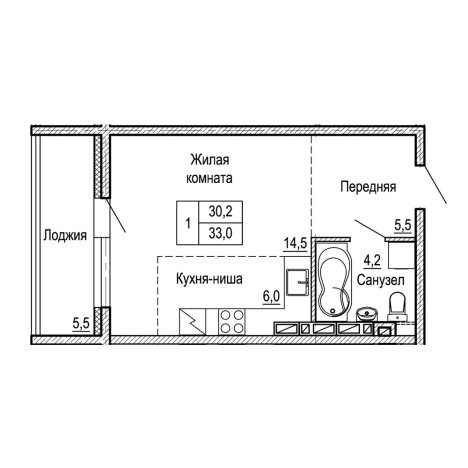 Купить однокомнатную квартиру в новостройках в ЖК на Черняховского в Владивостоке. Вариант № 9415012, 0, площадь -  квм, цена 5751570 рублей