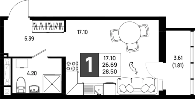 Купить Студию в ЖК Имена в Ленинградской области. Вариант № 6642087, 0, площадь -  квм, цена 3733500 рублей