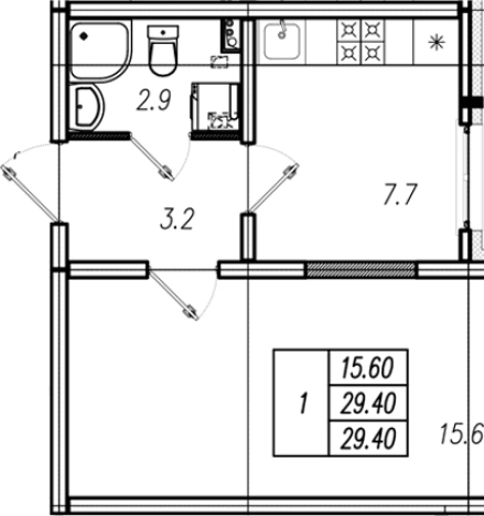 Купить однокомнатную квартиру в ЖК Цветной город в Санкт-Петербурге. Вариант № 9635197, 0, площадь -  квм, цена 5060122 рублей