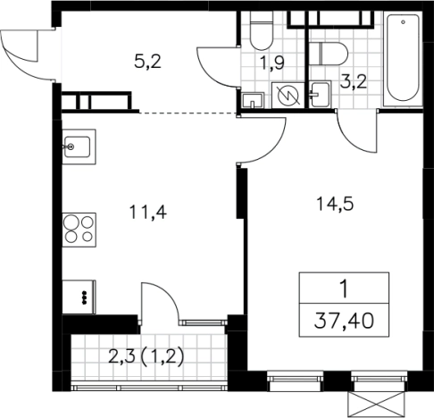 Купить однокомнатную квартиру в ЖК Дзен-кварталы в Москве. Вариант № 79311, 0, площадь -  квм, цена 10099986 рублей