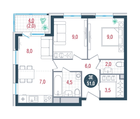 Купить трехкомнатную квартиру у метро Кантемировская в Москве. Вариант № 8949198, 0, площадь -  квм, цена 19421732 рублей