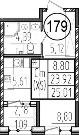 Купить Студию у метро Звёздная в Санкт-Петербурге. Вариант № 5564429, 0, площадь -  квм, цена 9346037 рублей