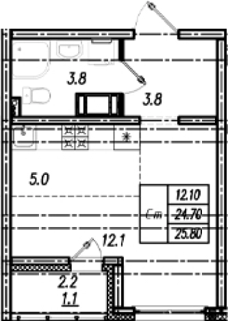 Купить Студию в ЖК Цветной город в Санкт-Петербурге. Вариант № 9635715, 0, площадь -  квм, цена 4714227 рублей