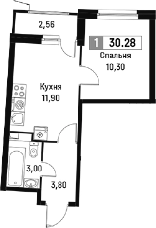 Купить однокомнатную квартиру у метро Девяткино в Мурине. Вариант № 6213610, 0, площадь -  квм, цена 5580563 рублей