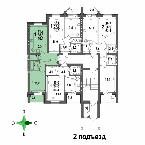 Купить квартиру в новостройках в ЖК "Свобода" в микрорайоне Славный в Коврове. Вариант № 146221, 3, площадь -  квм, цена 4248464 рублей