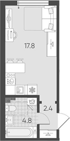 Купить квартиру в новостройках у метро Купчино в Санкт-Петербурге. Вариант № 7597223, 0, площадь -  квм, цена 5992025 рублей