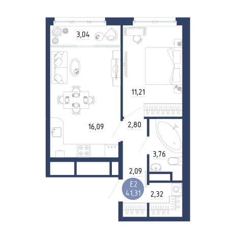 Купить однокомнатную квартиру на улице проезд Бульвар Оптимистов в Рязанской области. Вариант № 102323, 0, площадь -  квм, цена 4997271 рублей