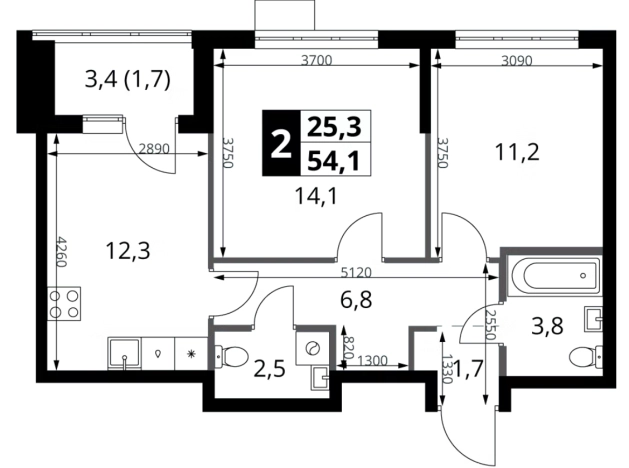 Купить двухкомнатную квартиру в новостройках в ЖК 1-й Ясеневский в Москве. Вариант № 9809771, 0, площадь -  квм, цена 19161410 рублей