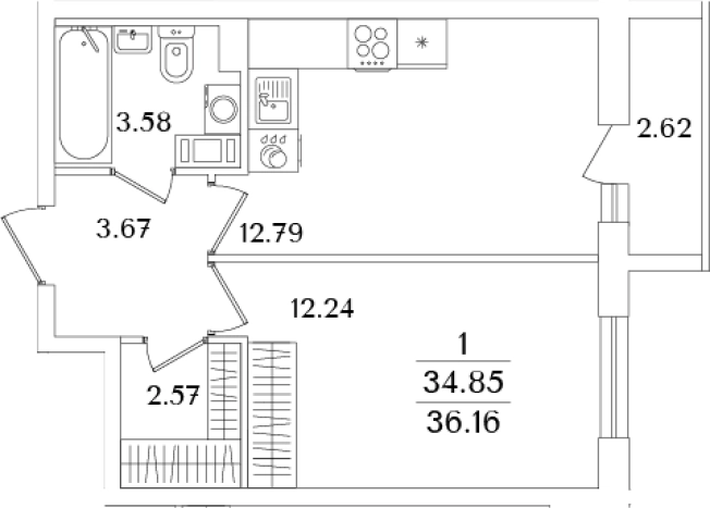 Купить двухкомнатную квартиру в новостройках в ЖК Кинопарк в Санкт-Петербурге. Вариант № 6713560, 0, площадь -  квм, цена 11534907 рублей