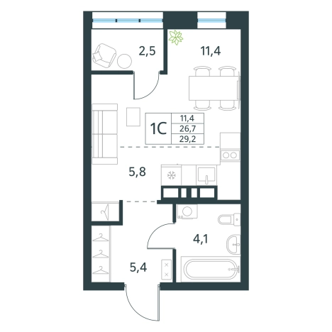 Купить Студию в районе Черновский в Чите. Вариант № 151710, 0, площадь - квм, цена 5694000 рублей