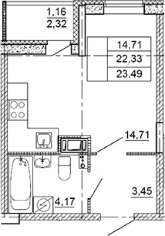 Купить квартиру в ЖК Рубеж в Ленинградской области. Вариант № 7603233, 0, площадь -  квм, цена 3685950 рублей