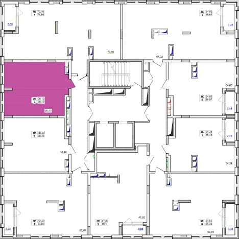 . Вариант № 6154602, 0, площадь - 38.13 квм, цена 5677557 рублей