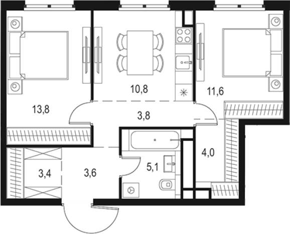 Купить квартиру в районе Нижегородский в Москве. Вариант № 3560049, 0, площадь - квм, цена 19382329 рублей