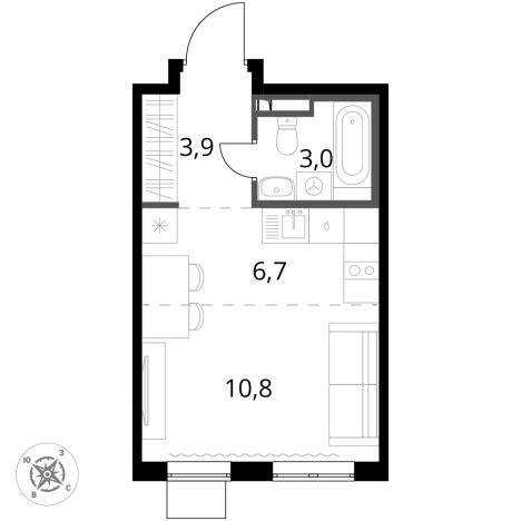 Купить однокомнатную квартиру у метро Битца в Московской области. Вариант № 9949656, 0, площадь -  квм, цена 8657120 рублей