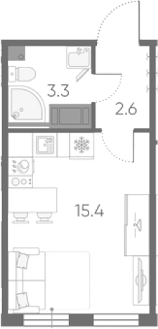 Купить Студию у метро Пролетарская в Санкт-Петербурге. Вариант № 7570452, 0, площадь -  квм, цена 5800671 рублей