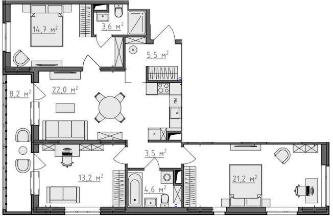 Купить квартиру в новостройках в ЖК Квартал Новаторов в Владимире. Вариант № 130272, 0, площадь -  квм, цена 10348800 рублей